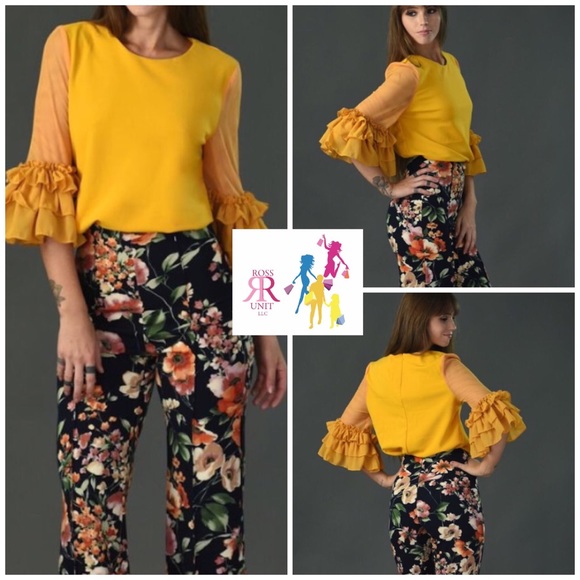 đź’›Yellow Darling Ruffles Topđź’› - Picture 1 of 1